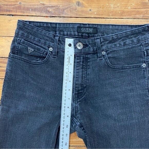 GUESS mens black skinny jeans ripped knees faded size 31 stretchy Denim - Picture 10 of 11